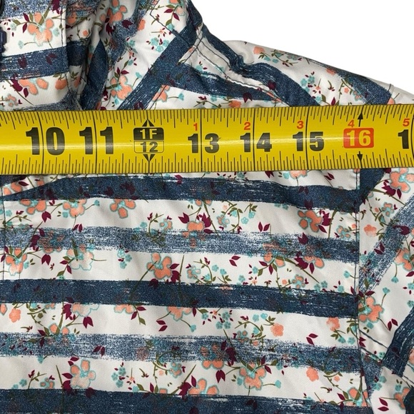 ROXY Torah Bright Liberty Jacket Size Small Slim Fit 8K Striped Floral Hooded - Picture 11 of 16